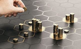 Coins arranged on hexagonal grid