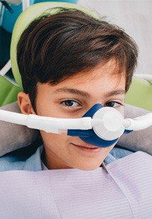 Child having nitrous oxide sedation