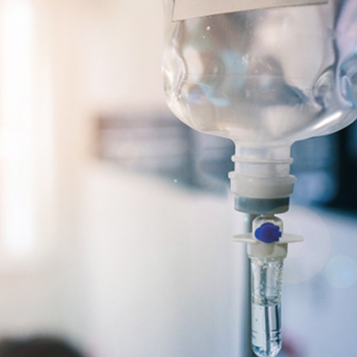 A closeup of an IV drip