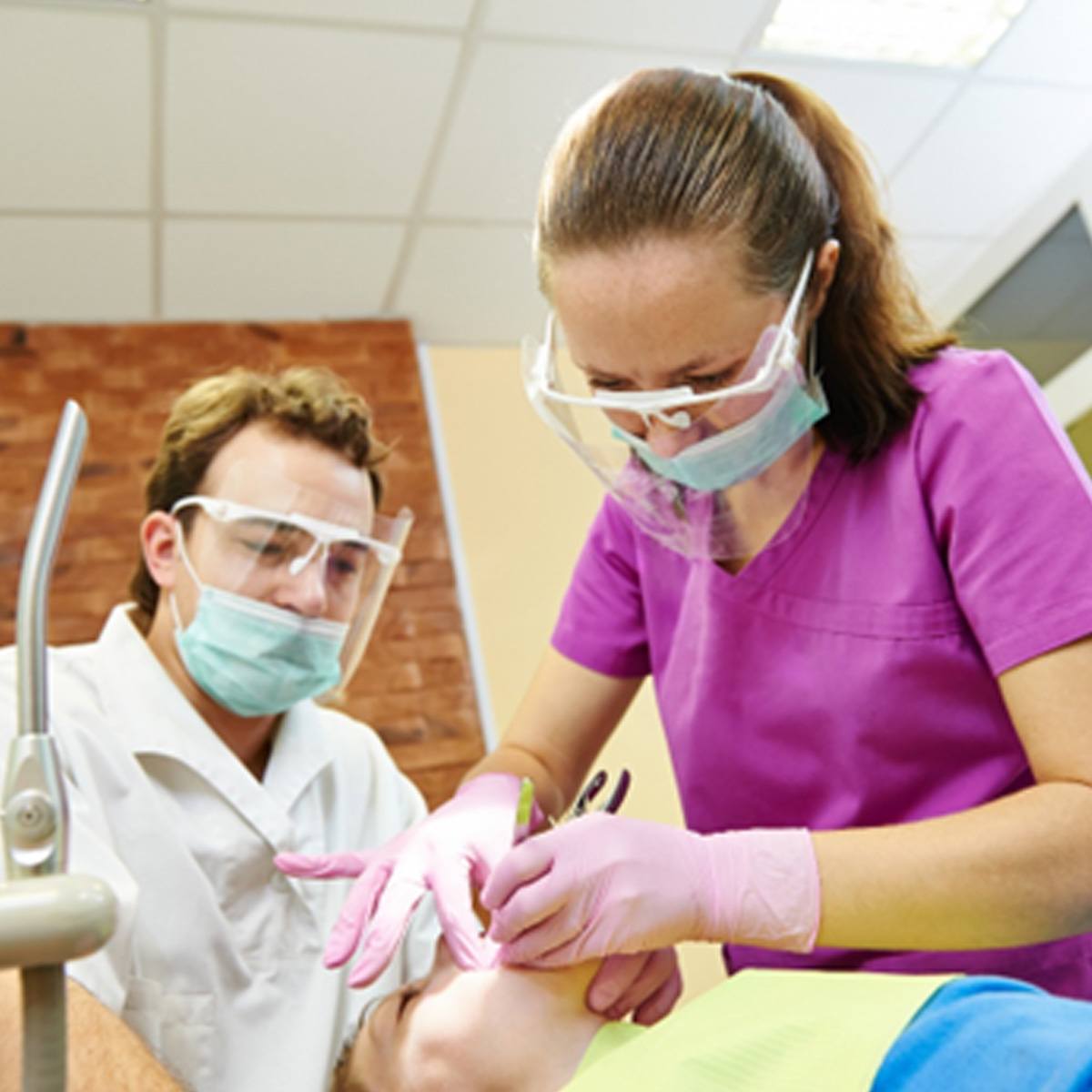  A sedated child receiving dental care