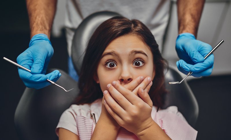 scared child at dentist